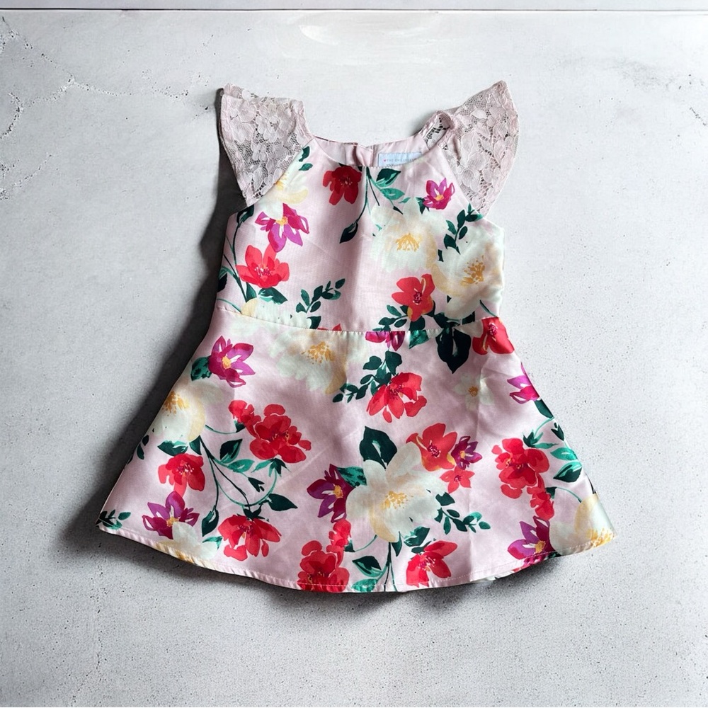 The Children's Place Pink Floral Satin Dress